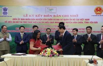 India@75: Signing of MOU for Quick Impact Project in Yen Bai Province for Irrigation Canal